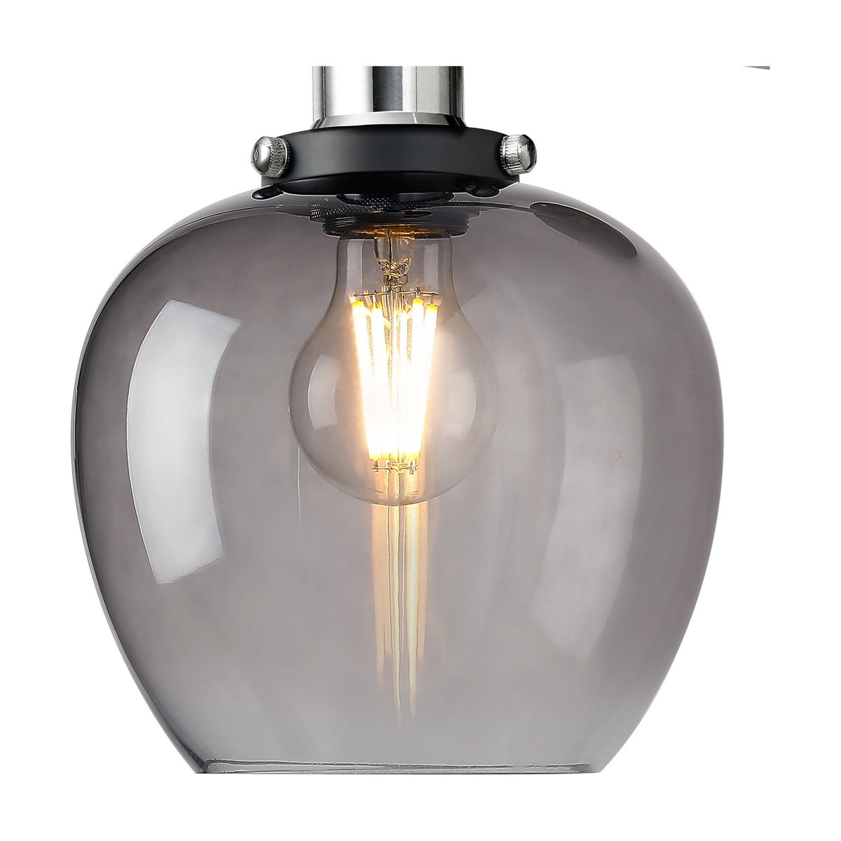 Cawdor Wine Glass Wall Light 28cm High Smoke - Polished Chrome