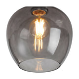 Cawdor E27 Flush Ceiling Light 18cm Smoke - Polished Chrome