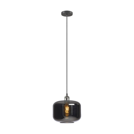 Cawdor E27 Pendant Light 25cm Chrome Plated - Gun Metal