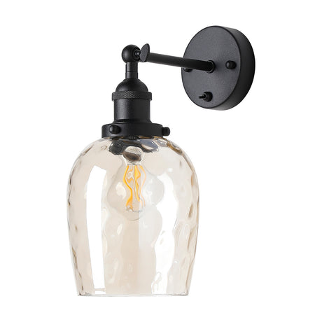 Cawdor Wine Glass Wall Light 30.5cm High Champagne - Matt Black