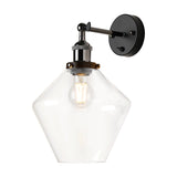 Cawdor E27 Wall Light 29.5cm High Clear - Black Chrome