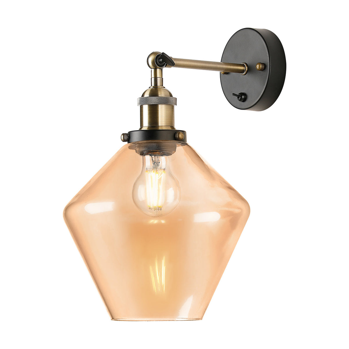 E27 Wall Light 29.5cm High - Antique Brass