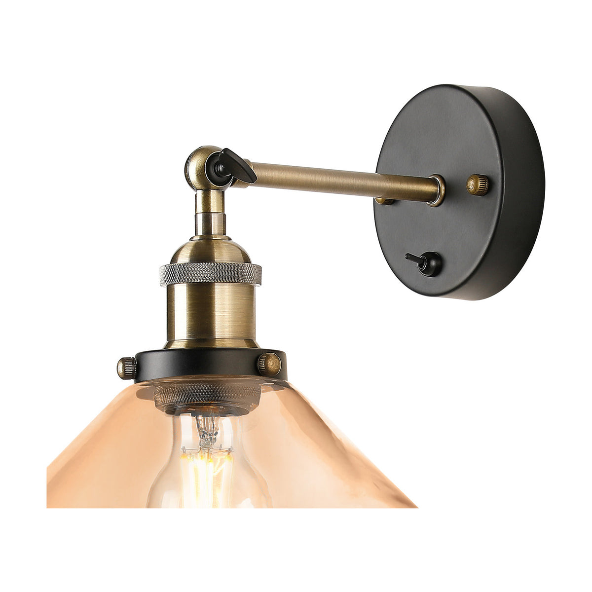 E27 Wall Light 29.5cm High - Antique Brass