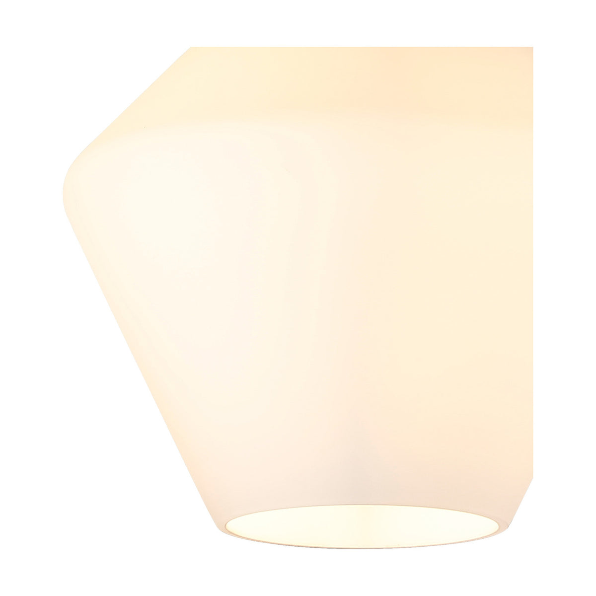 Cawdor E27 flush ceiling light, 23cm opal diamond-cut glass shade with gilt bronze and black metal frame, close-fit design on a plain white background.