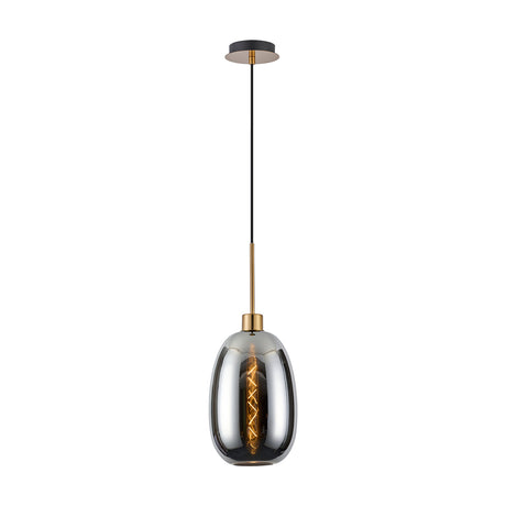 Lori Single Pendant Light 12cm Dia Chrome - Antique Gold