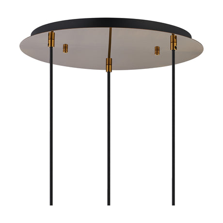 Lori 3 Light E27 Round Pendant Light 40cm Chrome - Antique Gold