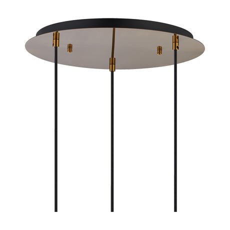 Lori 3 Light Open Mouth Pendant Light 40cm Smoke - Antique Gold