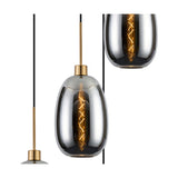 Lori 5 Light E27 Round Pendant Light 45cm Chrome - Antique Gold