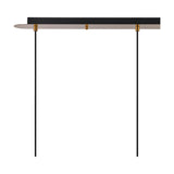 Lori 3 Light Opal Wine Glass Pendant Light with slim antique gold ceiling bar and three black cables, shown against a plain white background.