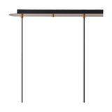 E27 3 Light Pendant 85cm Long with antique gold ceiling bar and two black suspension rods shown against a plain white background, glass shades not fitted.
