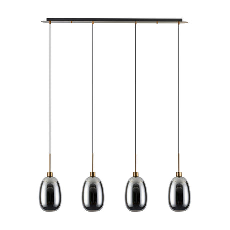 Lori 4 Light Linear Pendant Light 1.2m Drop Chrome - Antique Gold