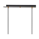 Lori 4 Light E27 Pendant Light with 1.2m antique gold bar and black suspension cables, shown against a plain white background before glass shades are fitted.
