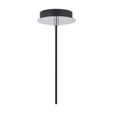 Lori Trapezium Glass Pendant Light, 12cm amber shade on a black cord with round polished chrome ceiling canopy, shown against a plain white background.