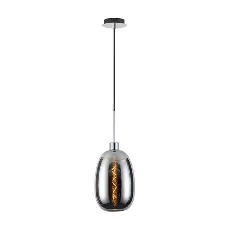 Lori Single E27 Pendant Light Chrome - Polished Chrome