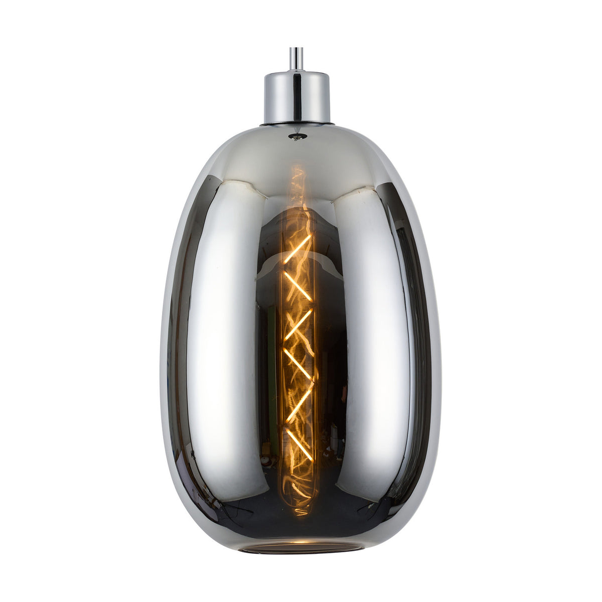 Lori Single E27 Pendant Light Chrome - Polished Chrome