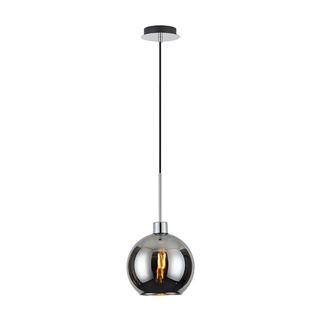 Lori Single E27 Pendant Light 12cm Dia - Polished Chrome