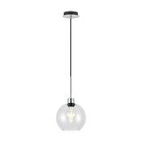 Lori E27 Pendant Light 12cm Dia Clear - Polished Chrome
