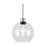 Lori E27 Pendant Light 12cm Dia Clear - Polished Chrome