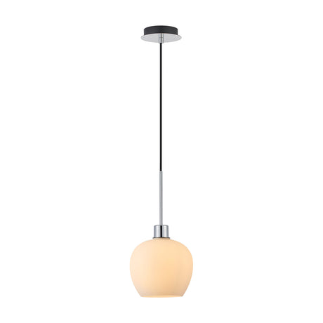 Lori Single Pendant Light 12cm Dia Opal - Polished Chrome