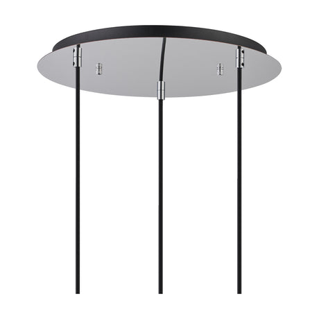 Lori 3 Light E27 Round Pendant Light 40cm Opal - Polished Chrome