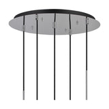Lori 5 Light E27 Round Globe Clear Pendant 45cm - Polished Chrome