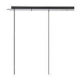 Lori 3 Light Pendant Light with a slim polished chrome ceiling bar and two visible black cables, shades not yet attached, shown on a plain white background.