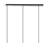 Lori 4 Light Trapezium Pendant in polished chrome, showing a slim 1.2m ceiling bar with three visible suspension cables, on a plain white background.