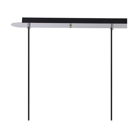 Lori 4 Light Open Mouth Pendant Light in polished chrome, showing the slim black ceiling bar with two adjustable rods against a plain white background.
