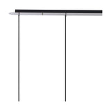 Lori 4 Light Clear Pendant 1.2m in polished chrome, showing the slim ceiling bar with two black suspension cables against a plain white background.
