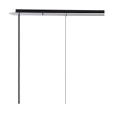 Lori E27 4 Light Wine Pendant Light with a slim polished chrome linear bar and two hanging cables, shown against a plain white background.