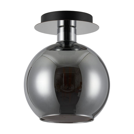 Lori E27 Open Mouth Flush Ceiling Light - Polished Chrome