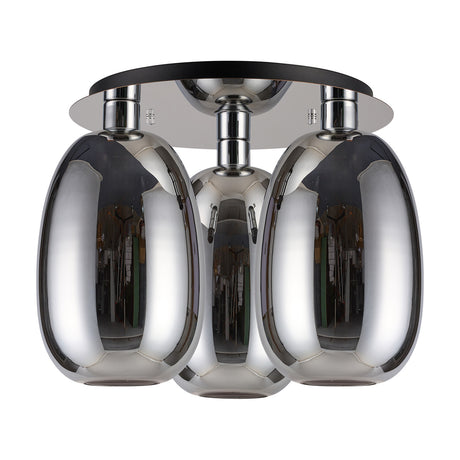 Lori 3 Light Flush Ceiling Light 40cm Chrome - Polished Chrome