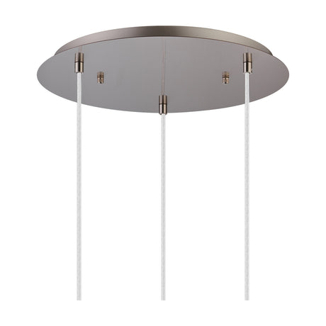 Lori 3 Light E27 Round Pendant Light 40cm Opal - Satin Nickel