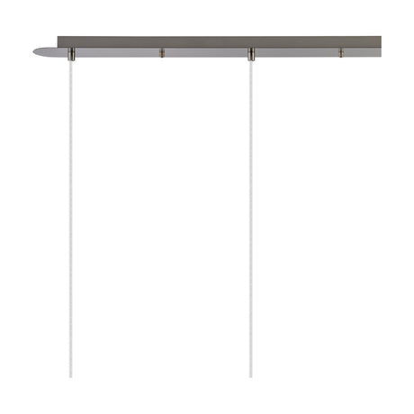 3 Light E27 Linear Pendant Light 85cm Drop Glass - Satin Nickel