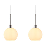 Lori 3 Light E27 Pendant Light 85cm Drop Opal - Satin Nickel