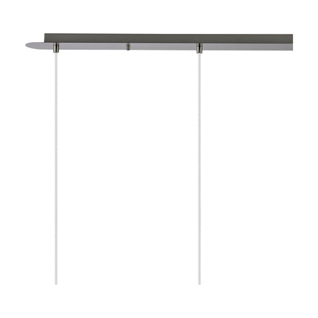 4 Light Linear Pendant Light 1.2m Drop Amber Glass - Satin Nickel