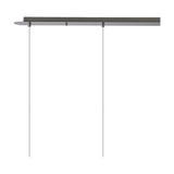Lori 4 Light Clear Pendant with satin nickel 1.2m ceiling bar and two visible suspension cables, shown on a plain white background.