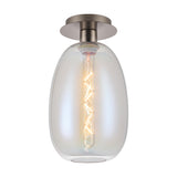 Lori Flush Ceiling Light 15cm Iridescent - Satin Nickel