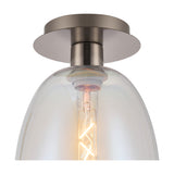Lori Flush Ceiling Light 15cm Iridescent - Satin Nickel