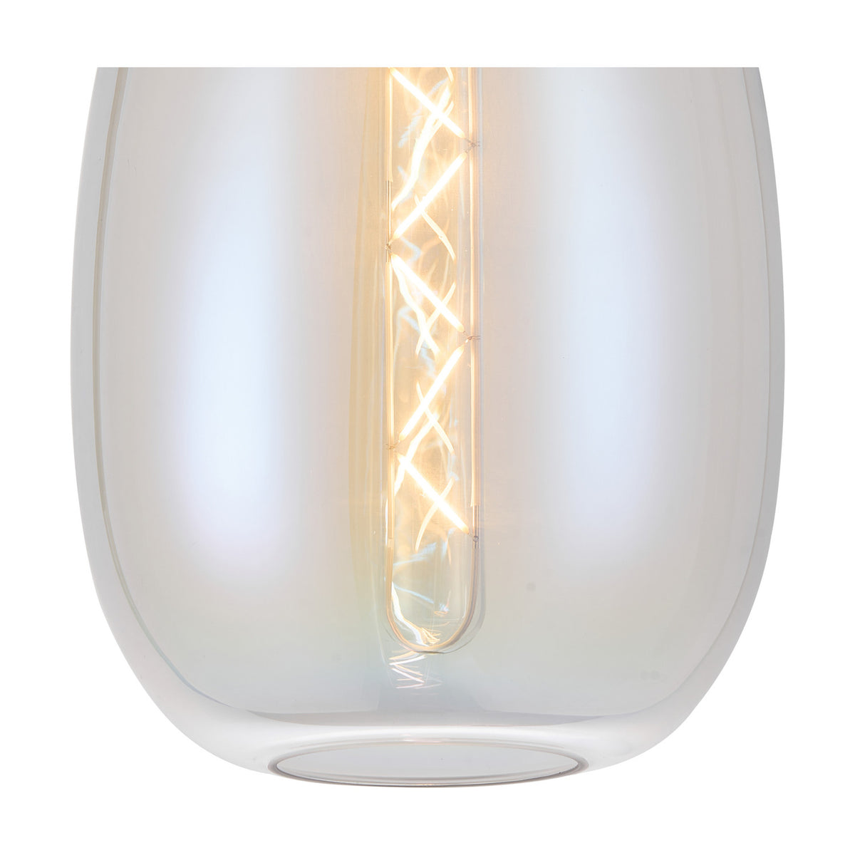 Lori Flush Ceiling Light 15cm Iridescent - Satin Nickel