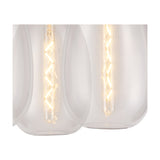 Lori 3 Light Trapezium Clear Flush Light 40cm - Satin Nickel