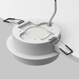 Top view of Orlo Fixed Round Recessed Downlight in White, highlighting its smooth finish and round shape.