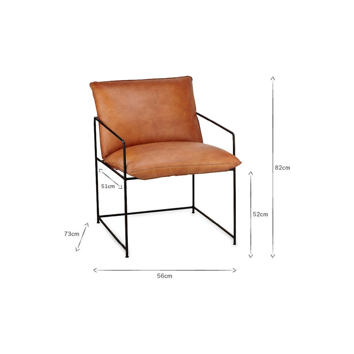 Durium Leather Armchair - Aged Tan & Black