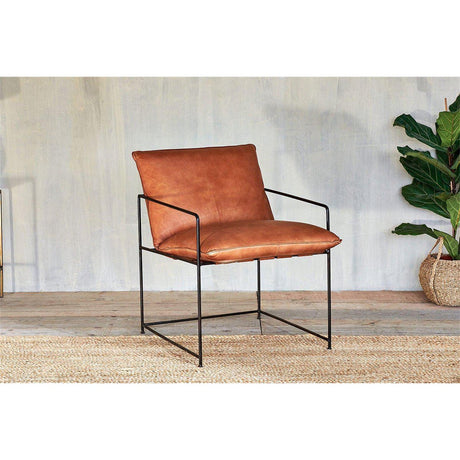 Durium Leather Armchair - Aged Tan & Black