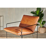 Durium Leather Armchair - Aged Tan & Black