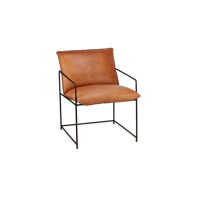 Durium Leather Armchair - Aged Tan & Black