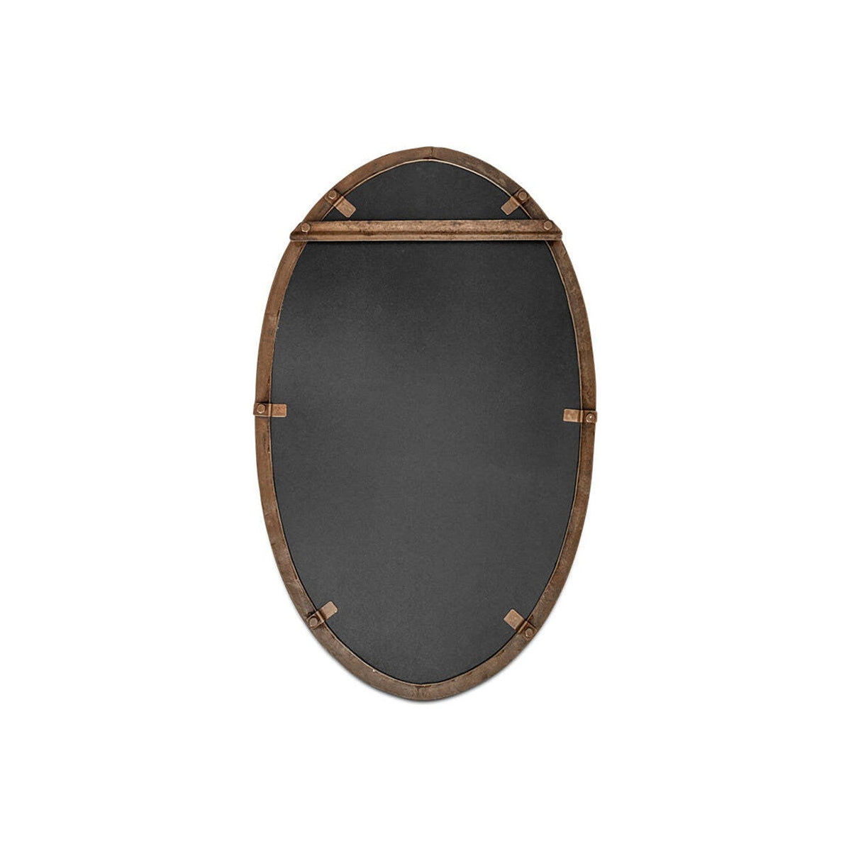 Drishti Oval Iron Wall Mirror - Antique Black