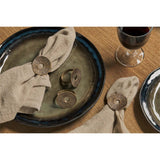 Dankuni Etched Napkin Rings - Antique Brass - Set of 4