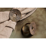 Dankuni Etched Napkin Rings - Antique Brass - Set of 4