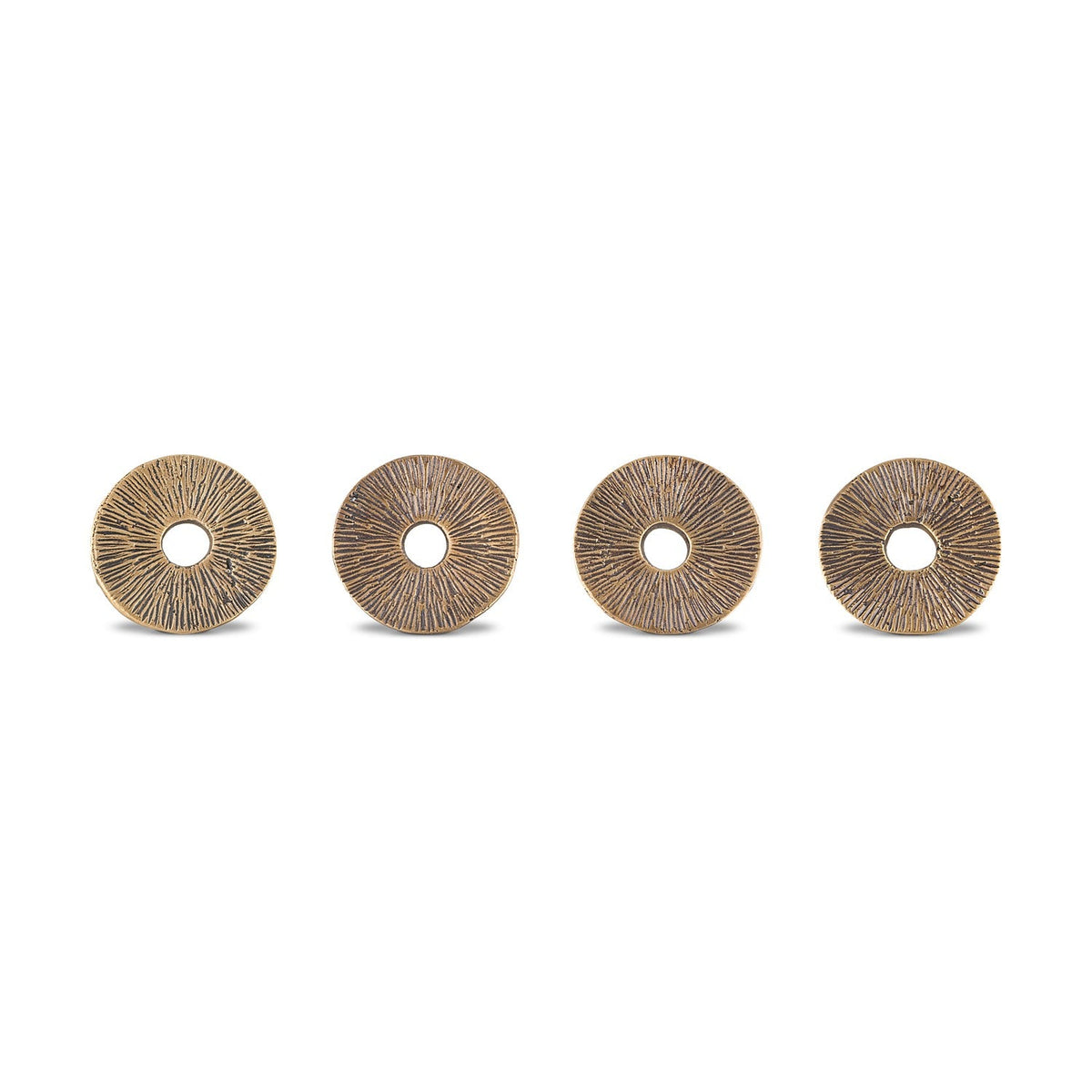 Dankuni Etched Napkin Rings - Antique Brass - Set of 4